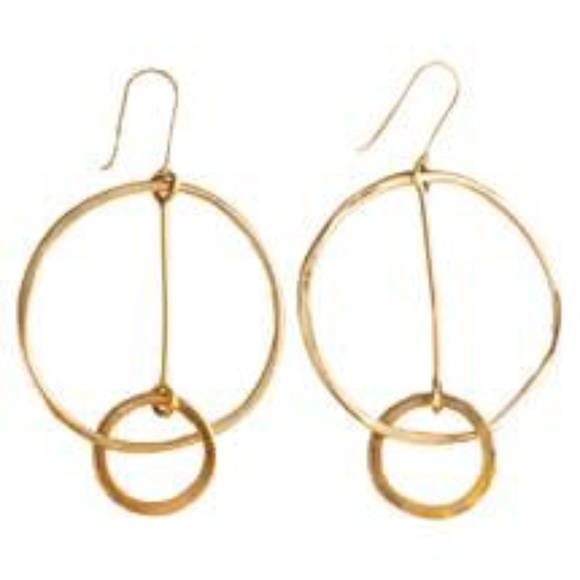 Hammered Brass Infinity Earrings - Picture 1 of 1